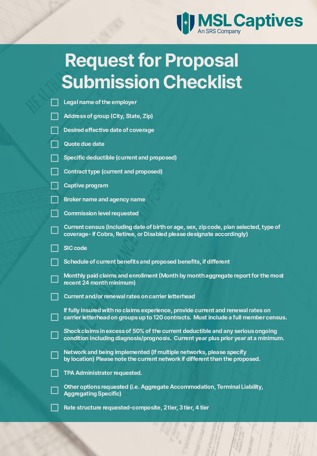 MSL checklist